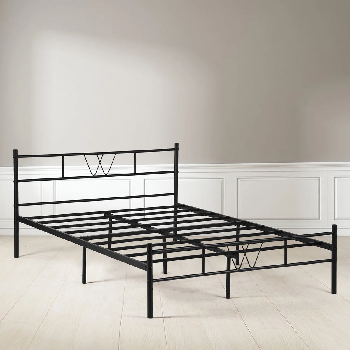 Full Size Metal Platform Bed Frame with Headboard and Footboard M61756