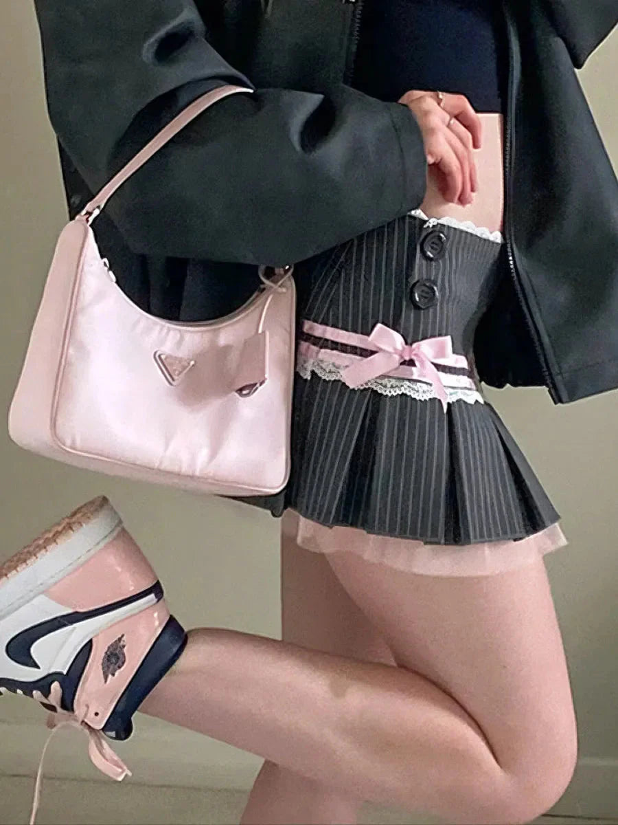 Stripped Ribbon Skirt N19396