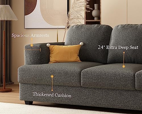 Offwhite 3 Seater Bouclé Sofa Q75143