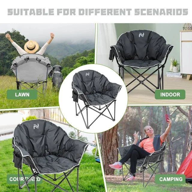 Oversized Folding Camping Chair with Cup Holder & Carry Bag G6136