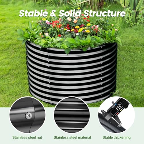 8x4x3ft Oval Galvanized Raised Garden Bed Y604