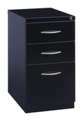 23" Deep Mobile Pedestal File Cabinet 3 Drawer Black W2626