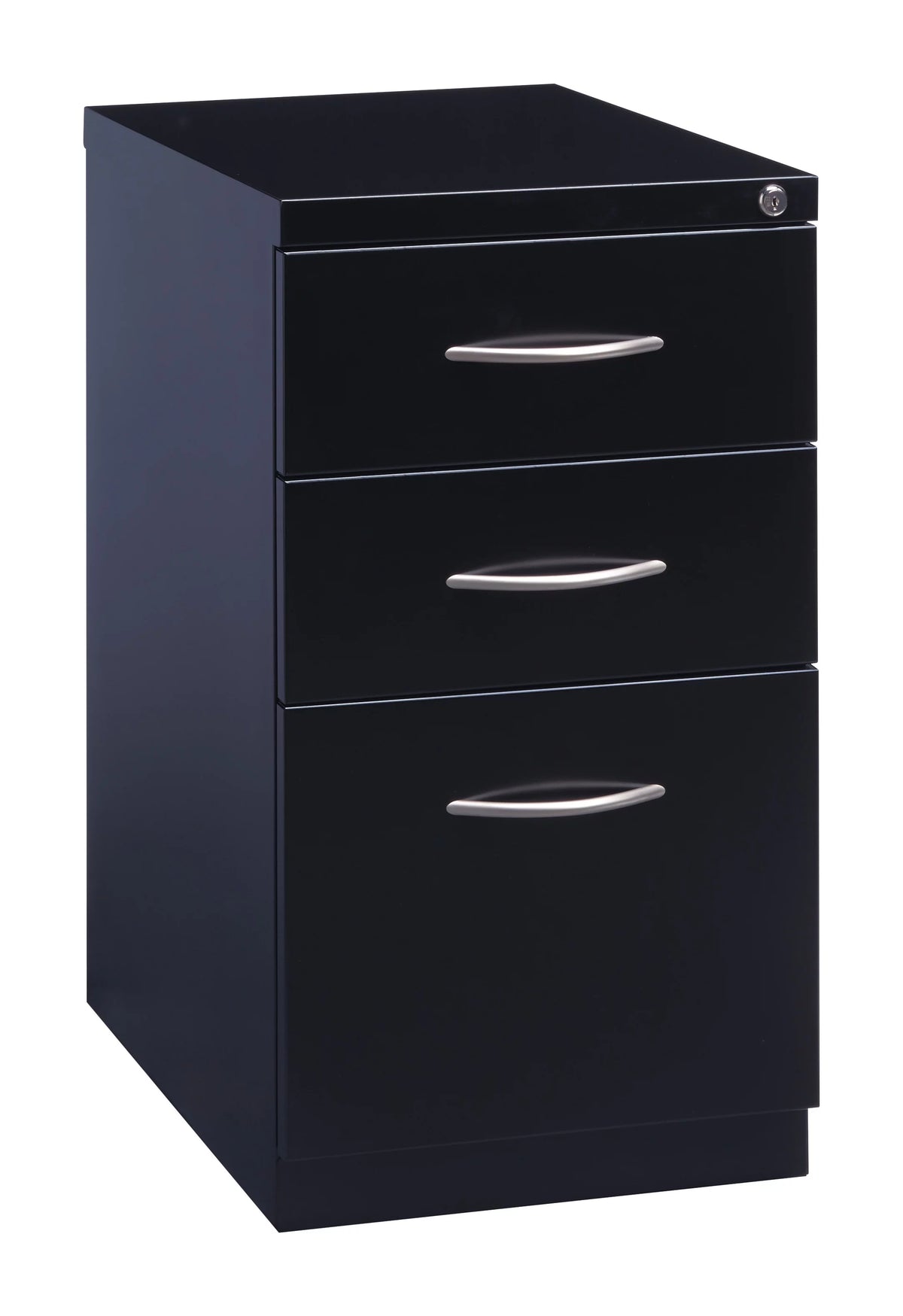 23" Deep Mobile Pedestal File Cabinet 3 Drawer Black W2626