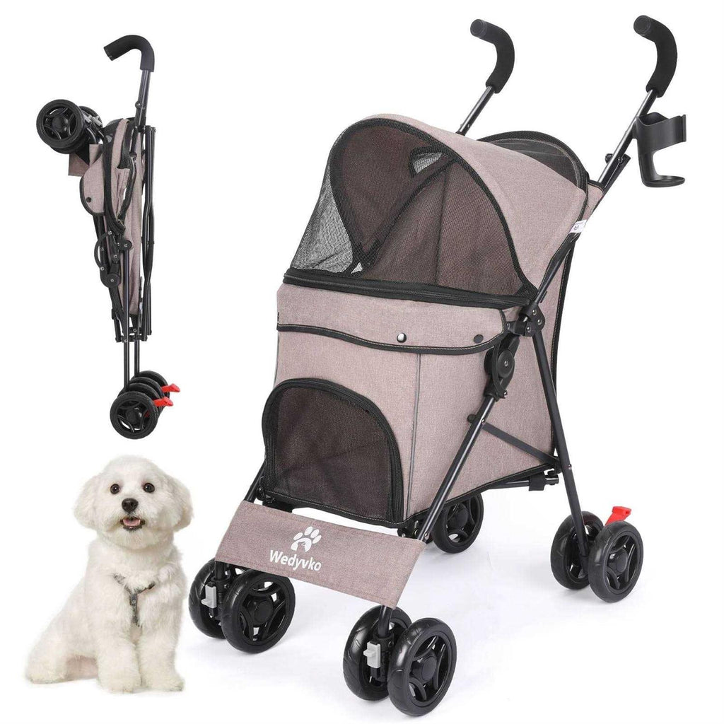 Foldable Pet Stroller with Cup Holder U236633