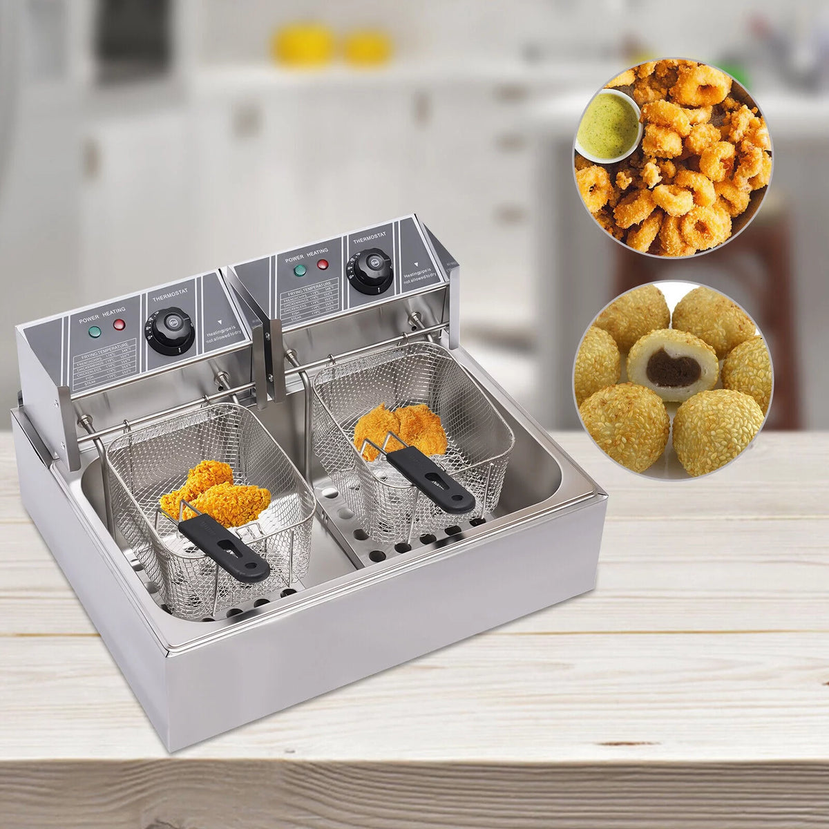12L Stainless Steel Electric Deep Fryer 5000W M29129
