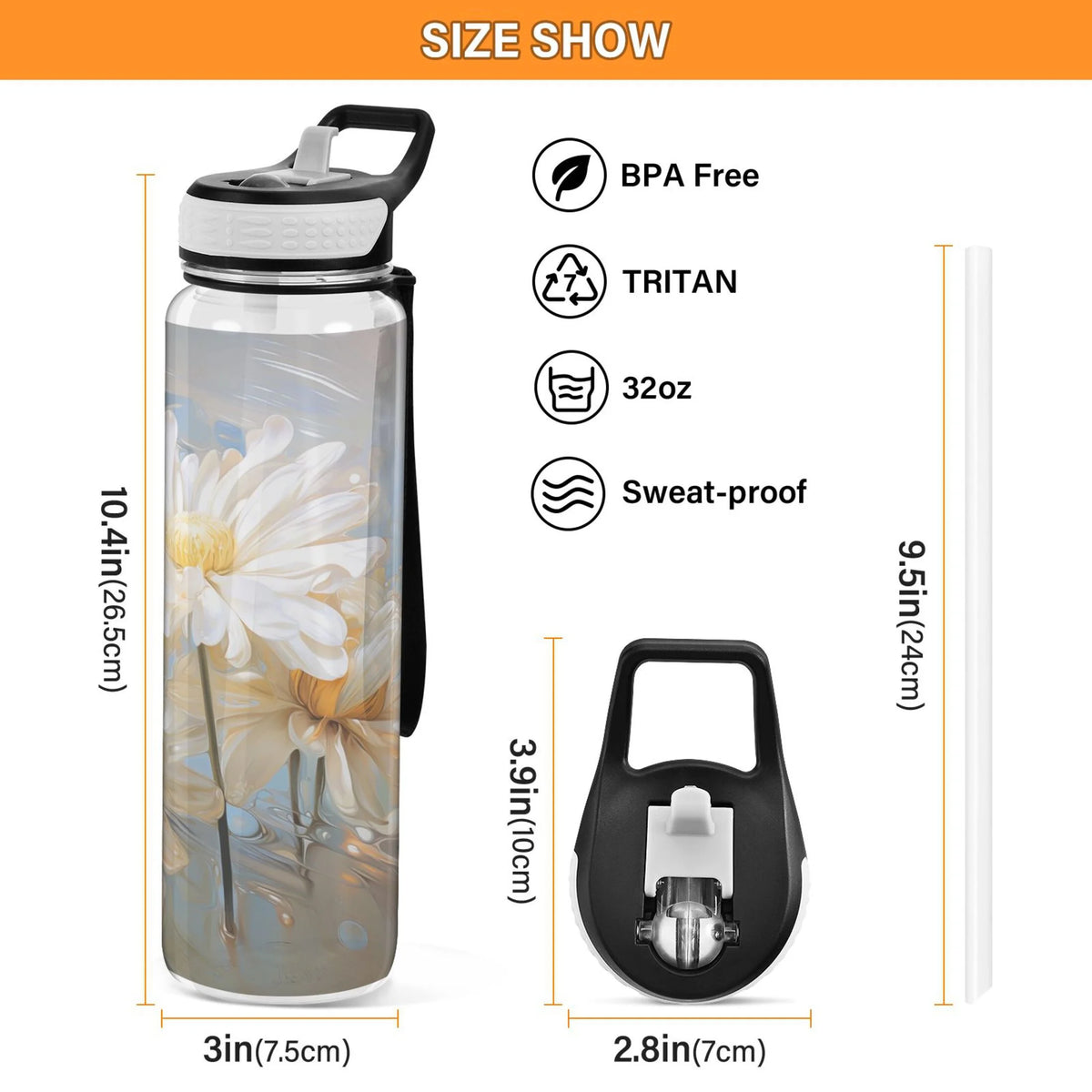 Clear Tritan 32oz Water Bottle with Straw P577631