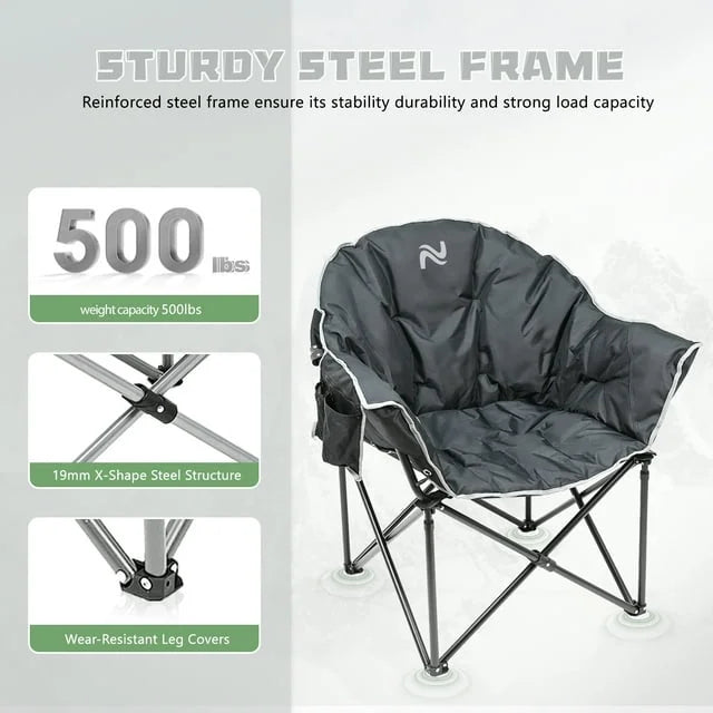 Oversized Folding Camping Chair with Cup Holder & Carry Bag G6136