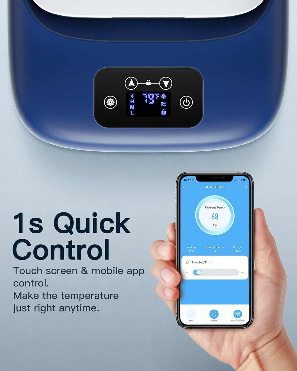12 Volt 27 Quart Portable Car Refrigerator Freezer with APP Control T392443