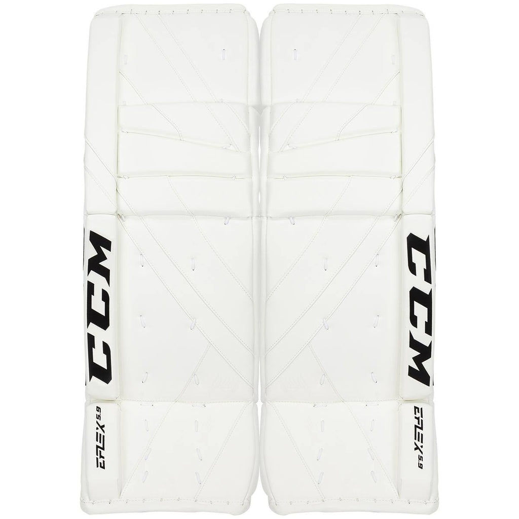 White Senior Goalie Leg Pads Size 33+1in B2271