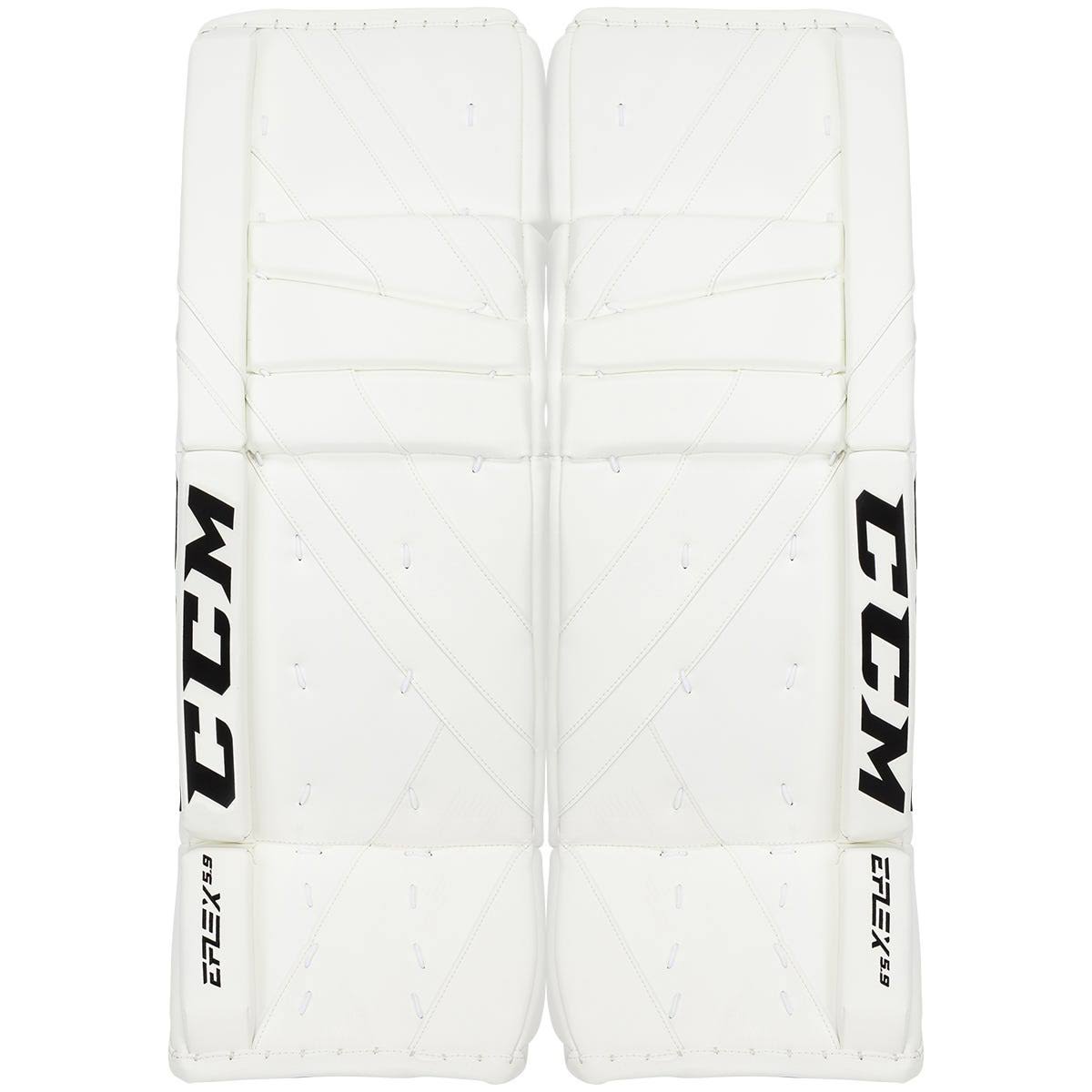 White Senior Goalie Leg Pads Size 33+1in B2271