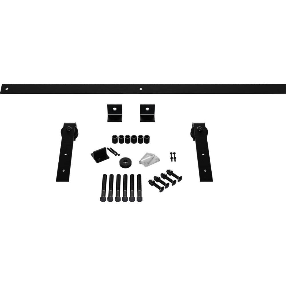 Black Barn Door Hardware Set with 8 ft Track O8792