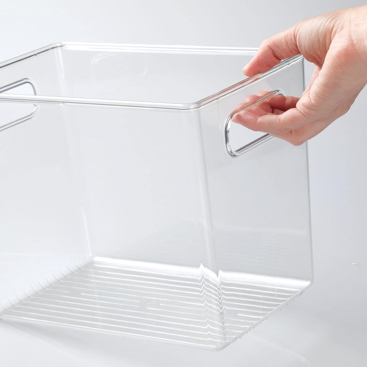 Clear 8 Pack Plastic Storage Organizer Bin Basket with Handle N2012