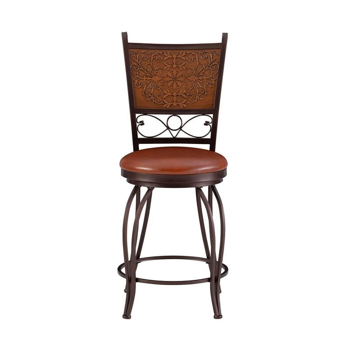 24" Metal Stamped Back Swivel Counter Stool D602831