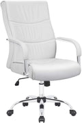 White Pu Leather Ergonomic Office Chair B392