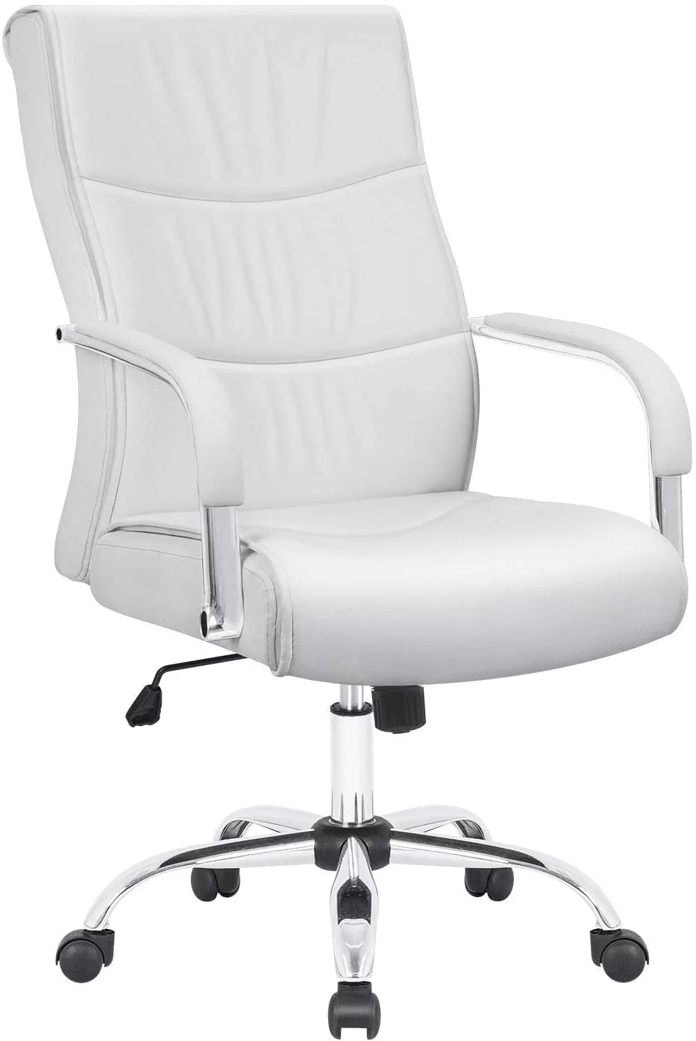White Pu Leather Ergonomic Office Chair B392