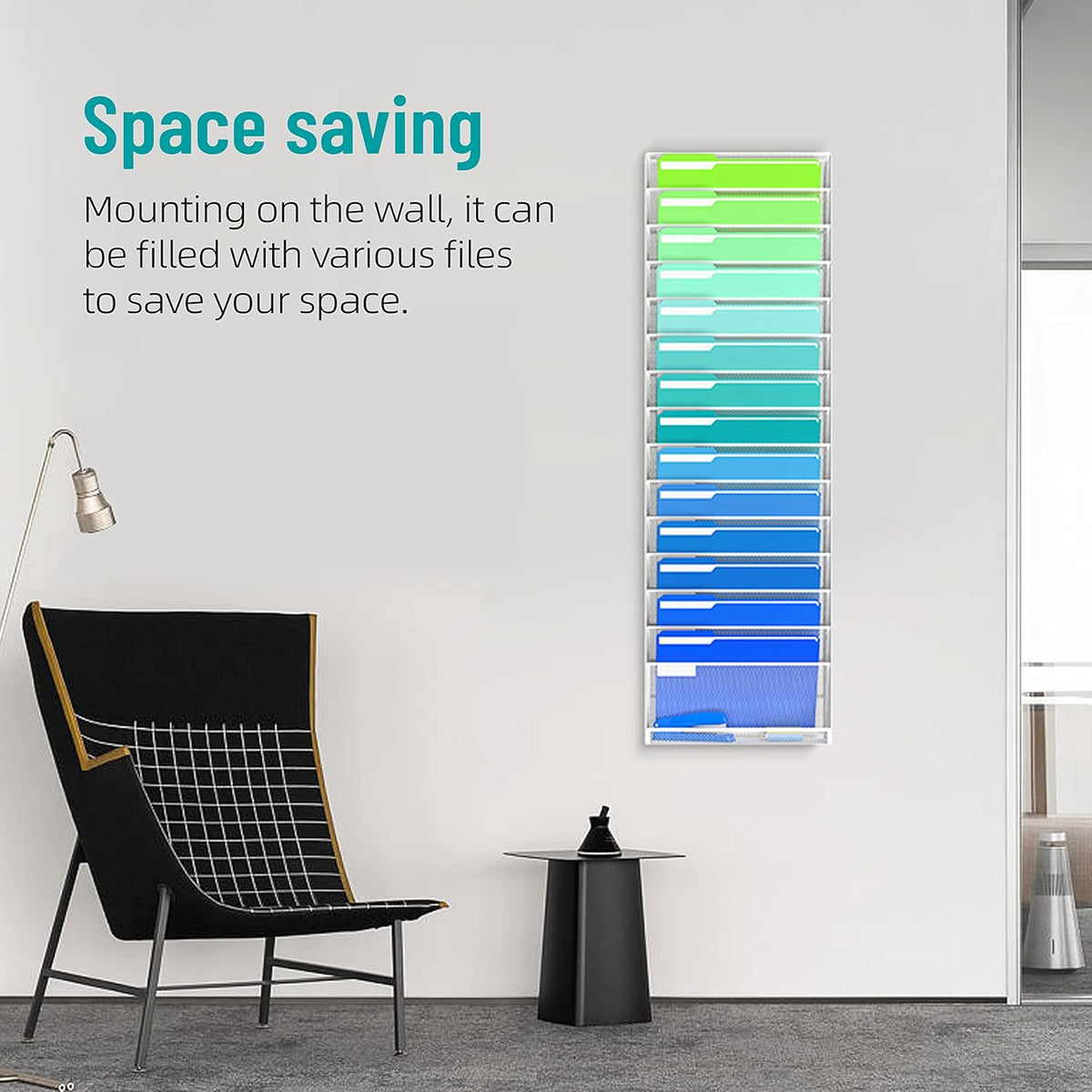 16-Tier White Mesh Wall File Organizer G6434