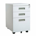 White 3-Drawer Mobile Vertical Filing Cabinet G27817