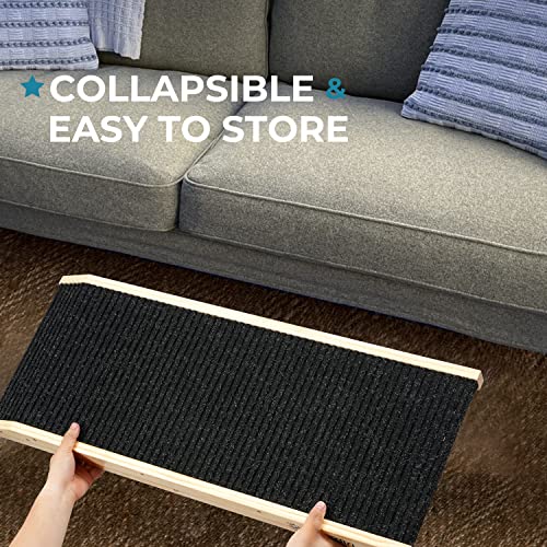 Wooden Folding Pet Ramp with Non Slip Carpet Surface, 4 Levels Height Adjustable Up to 110Lbs E123
