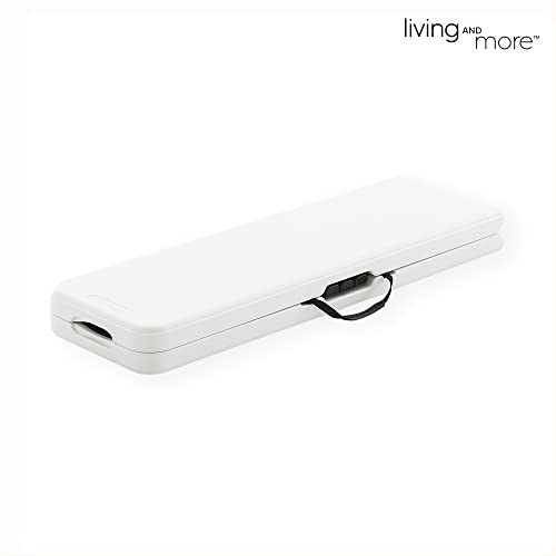 6 Foot Fold-in-Half Bench with Steel Frame, White S683841