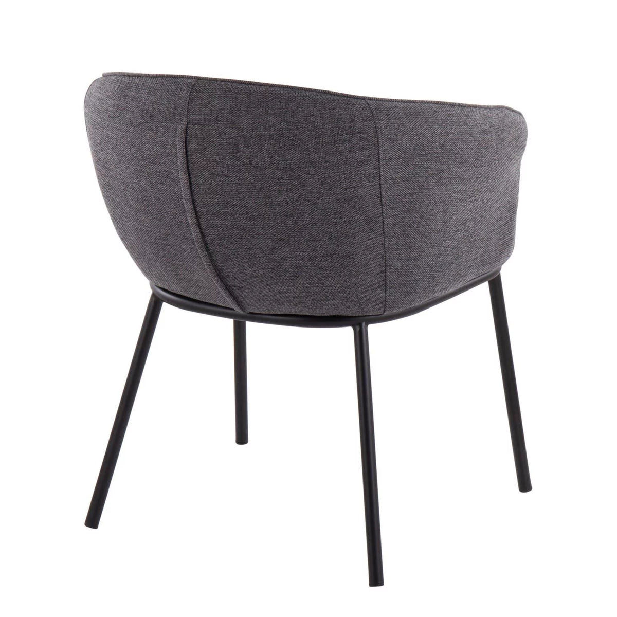 Black Steel and Charcoal Fabric Chair K677