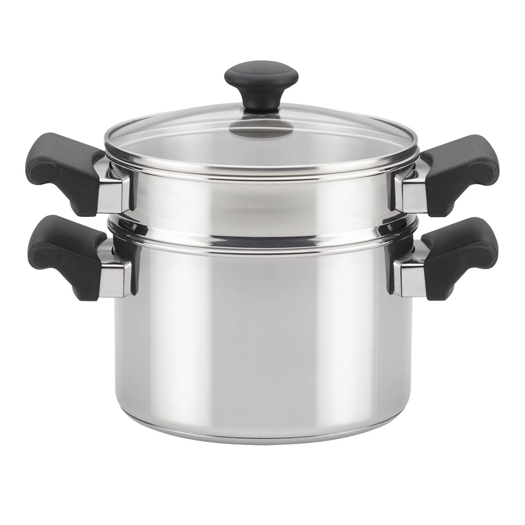 Stainless Steel Saucepot with Lid and Steamer, 3-Quart K896