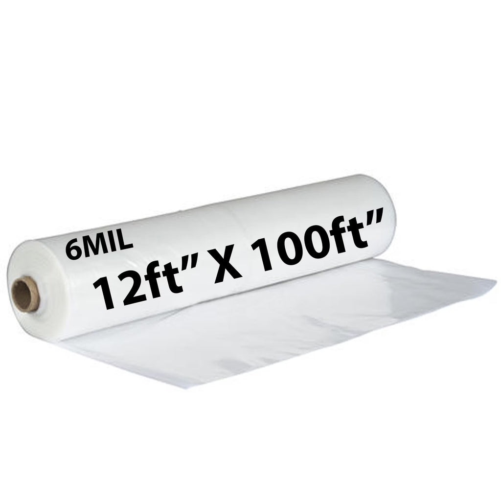 6Mil Clear LDPE Plastic Sheeting Tarp (12ft x 100ft) E587993