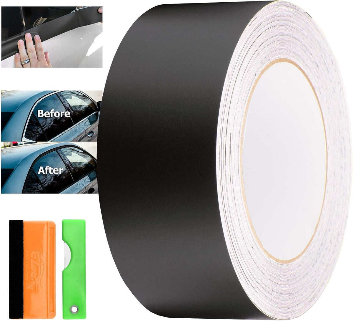 3D Carbon Fiber Black Vinyl Wrap Kit 2 x25Ft W9111