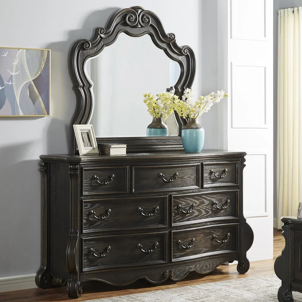 Queen 4-Piece Wood Panel Bedroom Set X5136