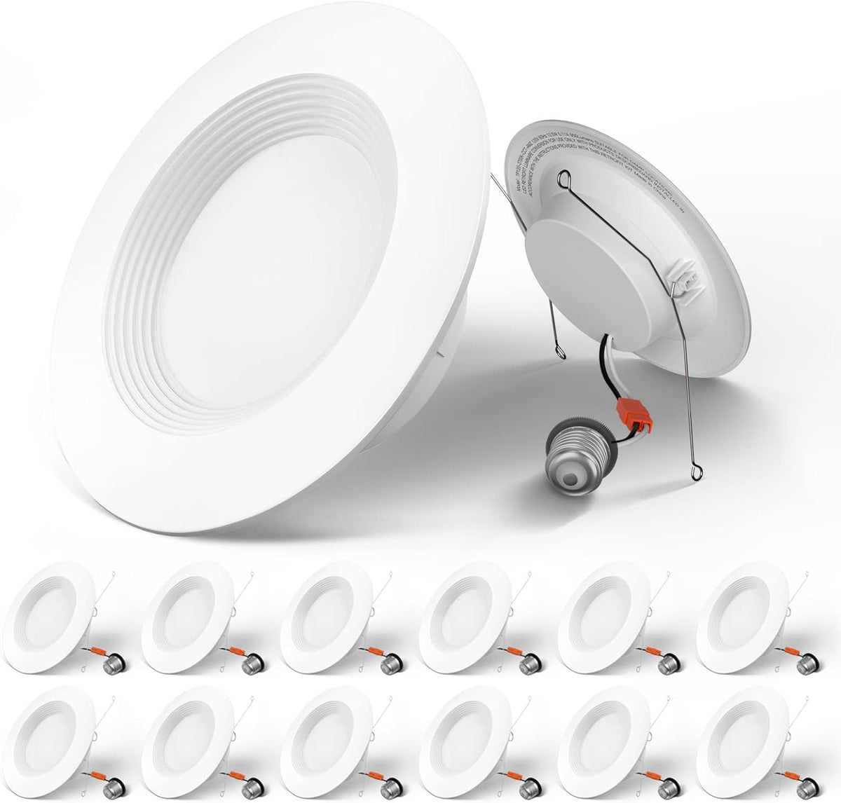 5/6 inch 3CCT LED Recessed Lighting 12 Pack, Dimmable, IC Damp Rated, 12.5W=100W, 950LM Can Lights with Baffle Trim, 3000K/4000K/5000K Selectable, Pack of 2 Y316