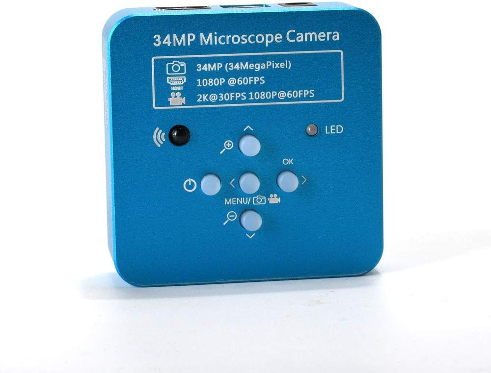 34MP 2K 1080P 60FPS Full HD HDMI USB Digital Video Microscope Camera with 150X Zoom C-Mount Lens and Adjustable Illumination L835