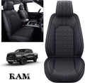 Black-White Waterproof Faux Leather Front Seat Covers P62773