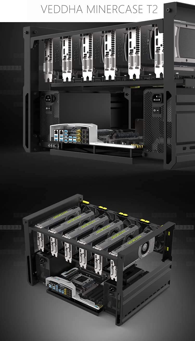 6/8 GPU Aluminum Open Air Frame Case Miner X37567