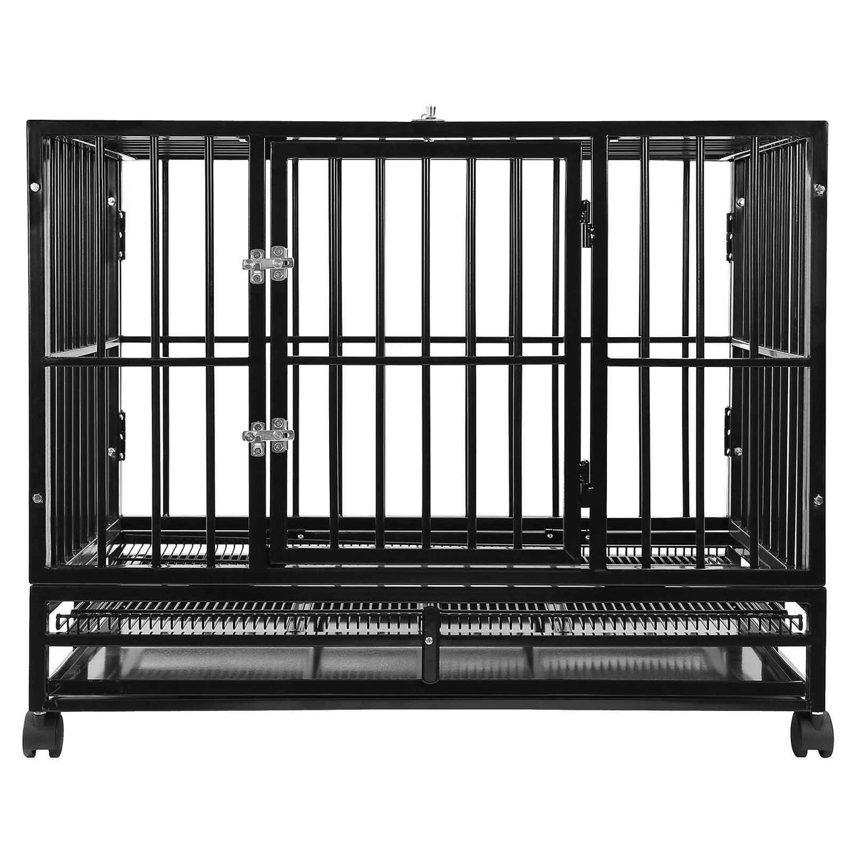 36x22 Medium Heavy-Duty Dog Crate Cage with Tray I4422