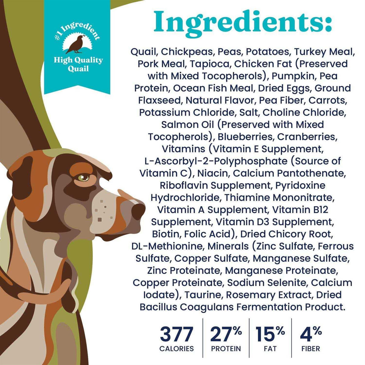 Solid Gold Grain-Free Quail Chickpeas & Pumpkin Dry Dog Food I46553
