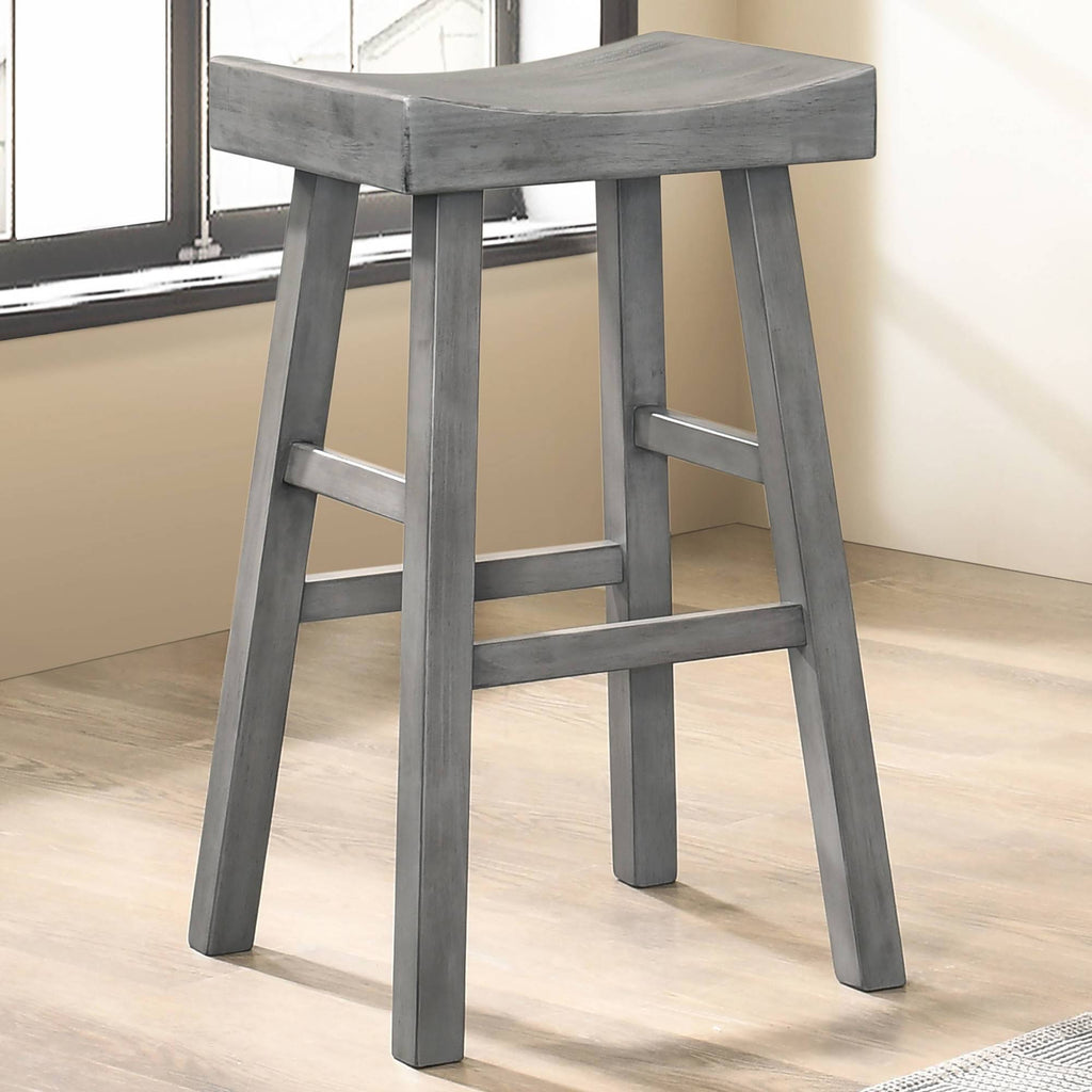 Set of 2 Antique Gray Counter Height Barstools S6291