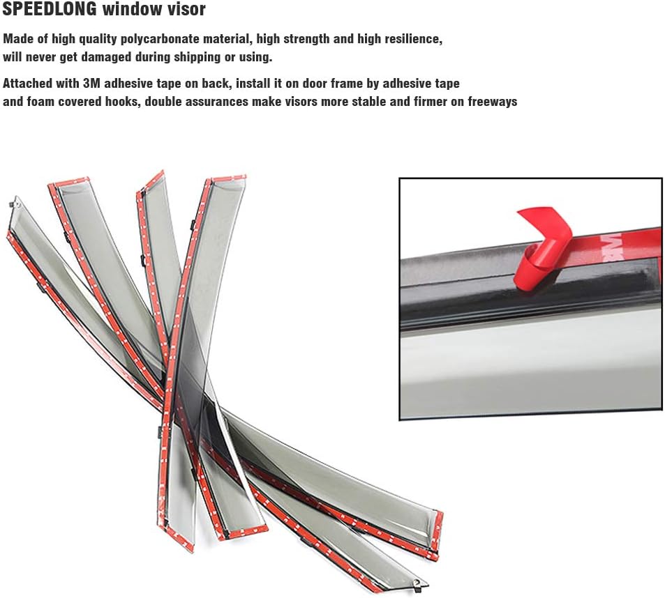 Car Window Visor Vent Shade Deflector Sun/Rain Guards O522476