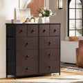 Dark Brown 10 Drawer Fabric Dresser O1971