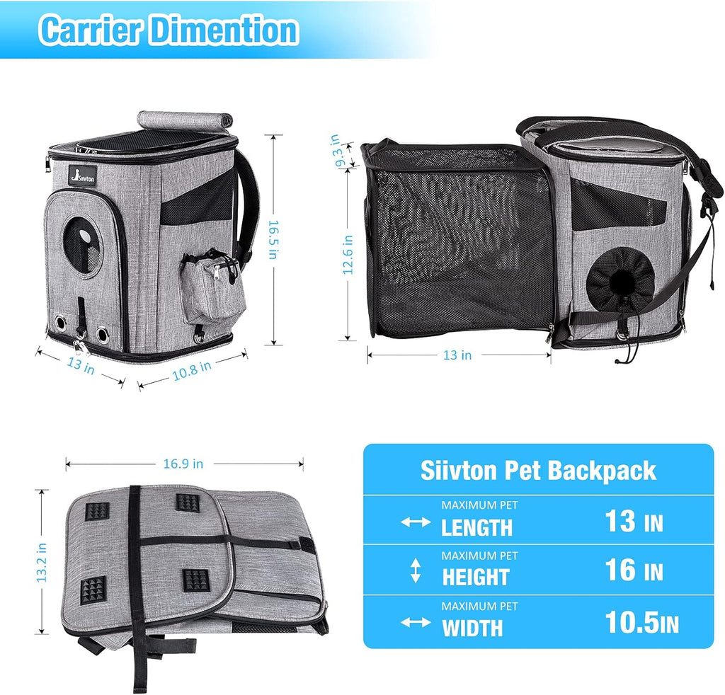 Expandable Pet Carrier Backpack with Breathable Mesh D60090