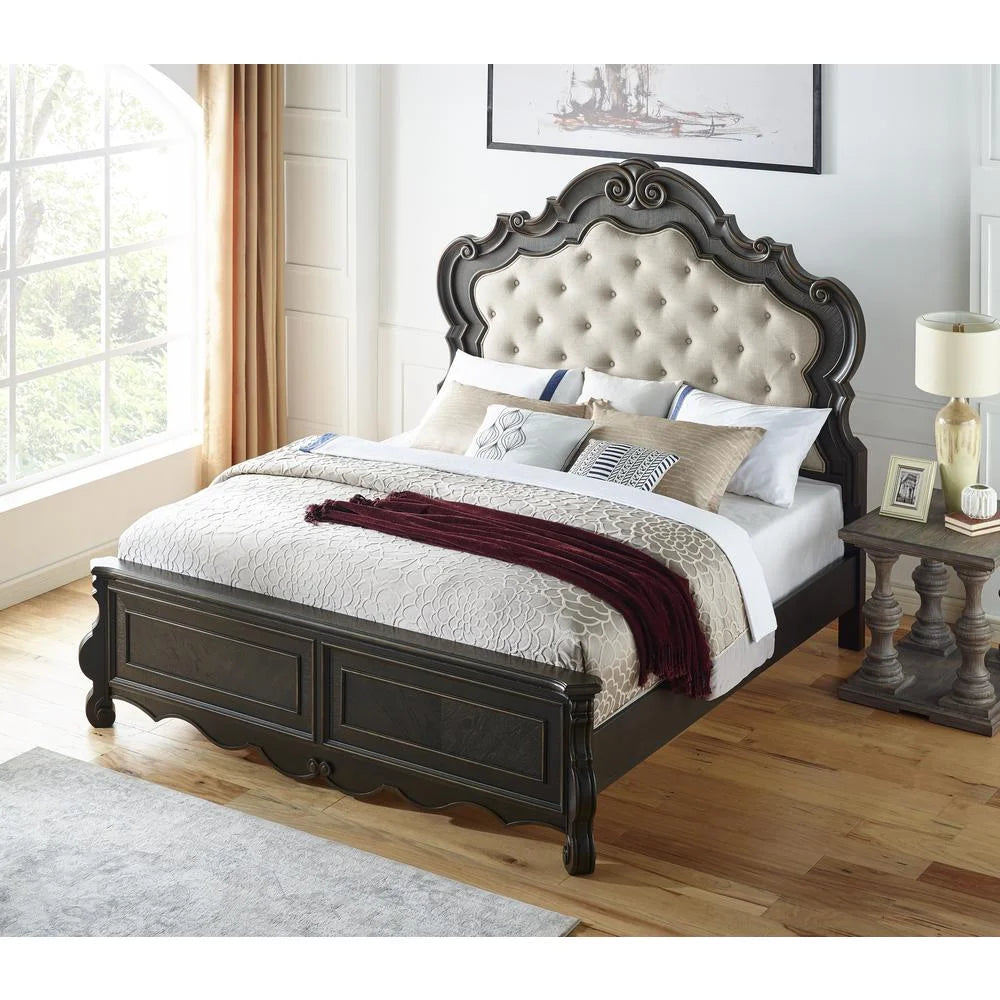 Queen 4-Piece Wood Panel Bedroom Set X5136