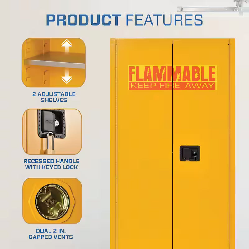 Steel Freestanding Garage Cabinet in Safety Yellow M445058