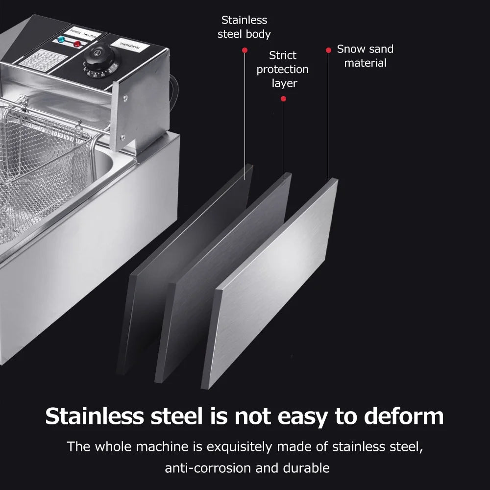 6L Stainless Steel Electric Deep Fryer E39150