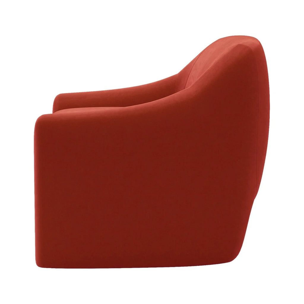 Rustic Red Velvet Accent Chair J54999