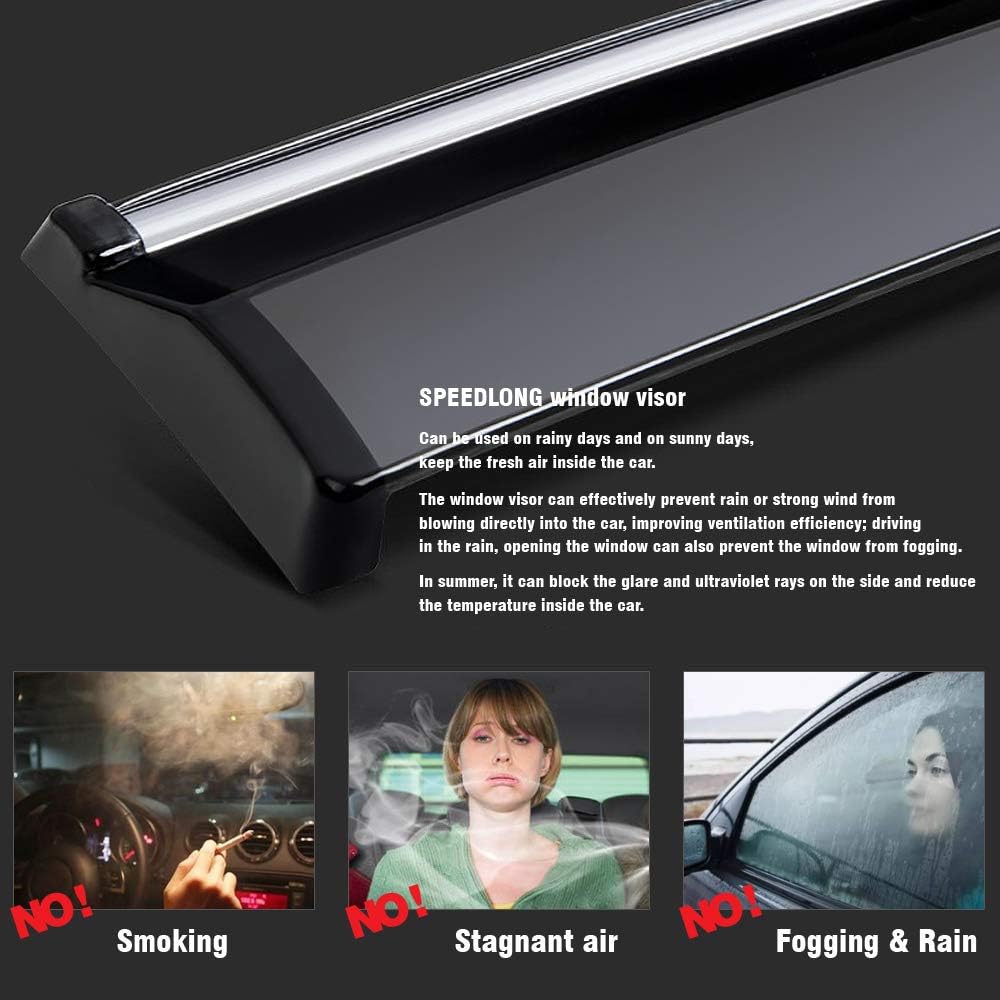 Car Window Visor Vent Shade Deflector Sun/Rain Guards O522476