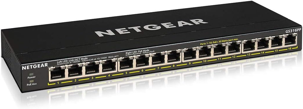 16-Port PoE Gigabit Ethernet Plus Switch with 15 x PoE+ @ 180W, 1 x 1G SFP Port H6315