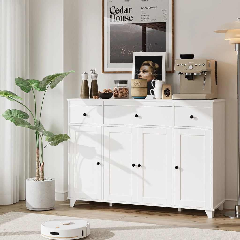 White 3 Drawer Buffet Sideboard Cabinet A5461