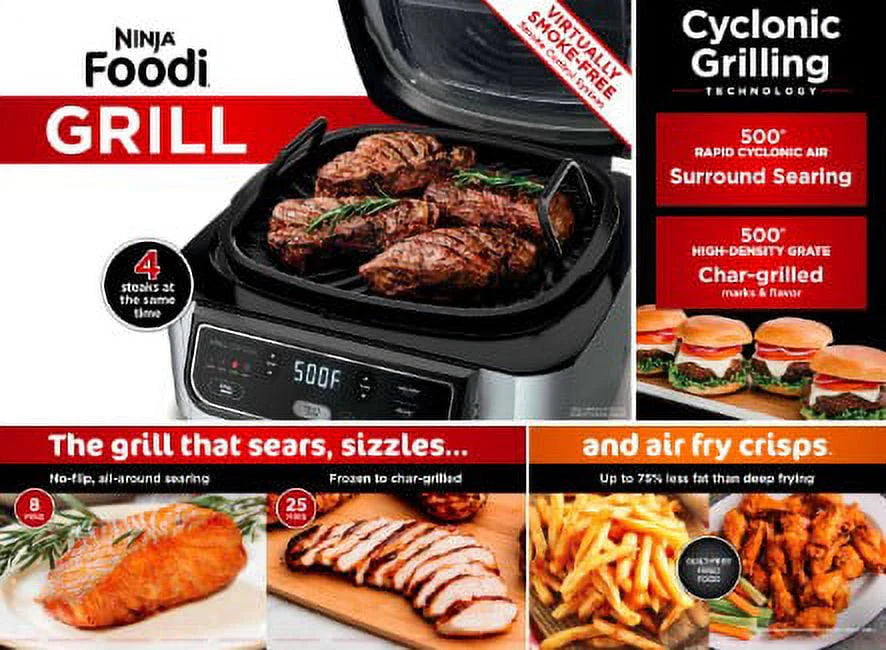 4-in-1 Indoor Grill with 4-qt Air Fryer W59433