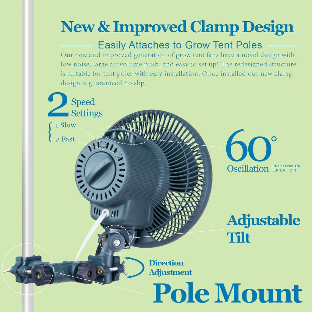 Oscillating 6 inch 2 Speed Clip on Fan P793