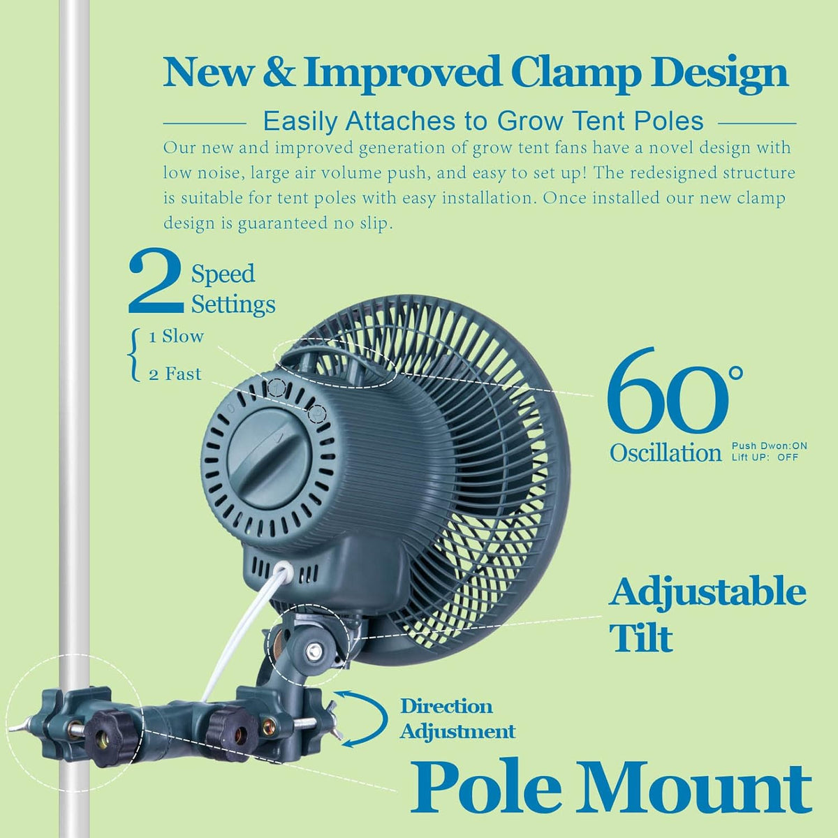 Oscillating 6 inch 2 Speed Clip on Fan P793