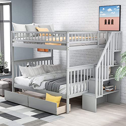 Queen Size Murphy Bed with Storage Drawer and Charging Station D726