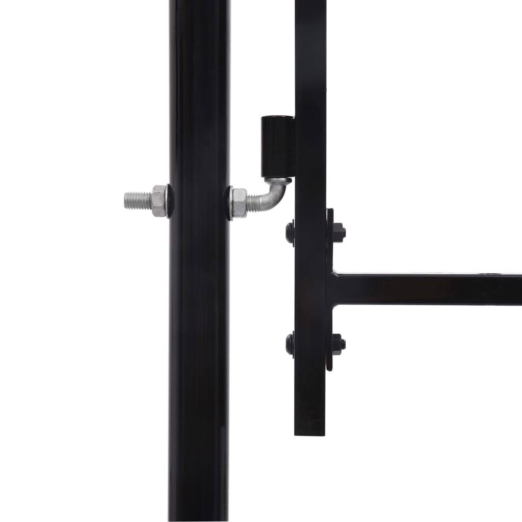 Black Steel Fence Gate with Arched Top N285